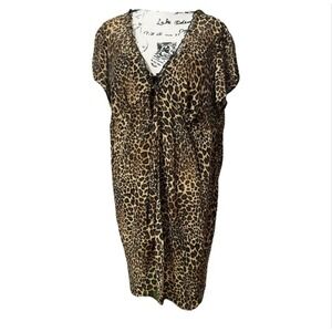 Belle Nuit Leopard‎ Print Cover Up Dress Sheer Lightweight Plus Size 3X